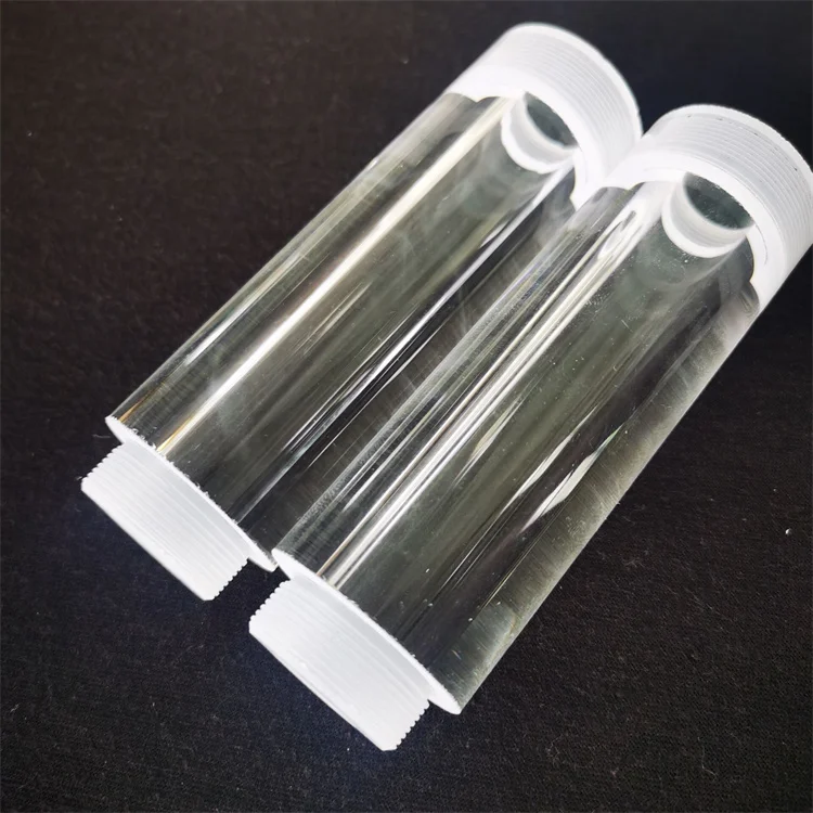 Heat Resistance clear screw thread fused silica quartz glass tube