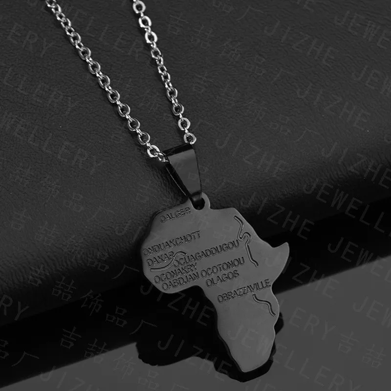 Manufacturer Wholesale Fashion Popular Beautiful Map Of Africa Pendants Necklace Men And Women Universal Beautiful Necklace
