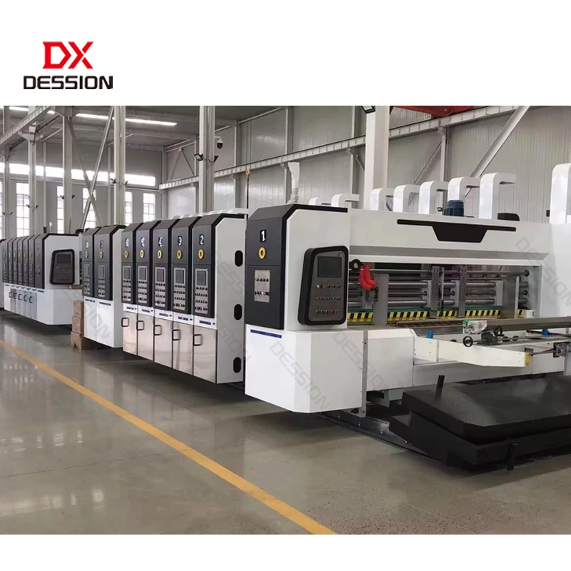 4-colour corrugated sheet flexo printing die-cutting waste stacking machine auto printer slotter
