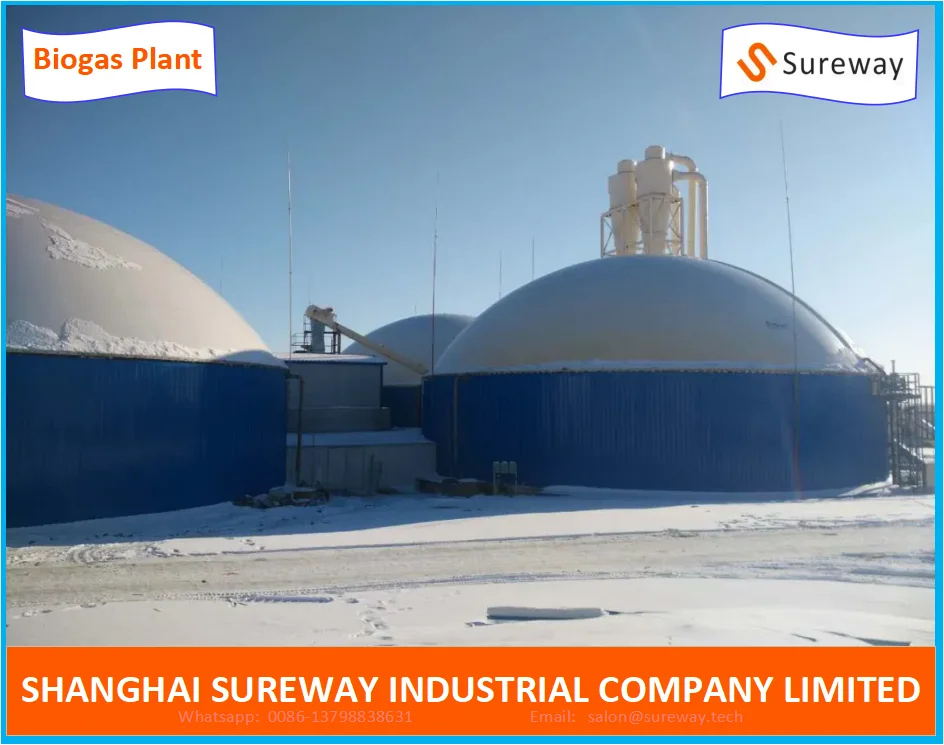 4*4200m3 Steel Tank Type Anaerobic Digesters Biogas Plant