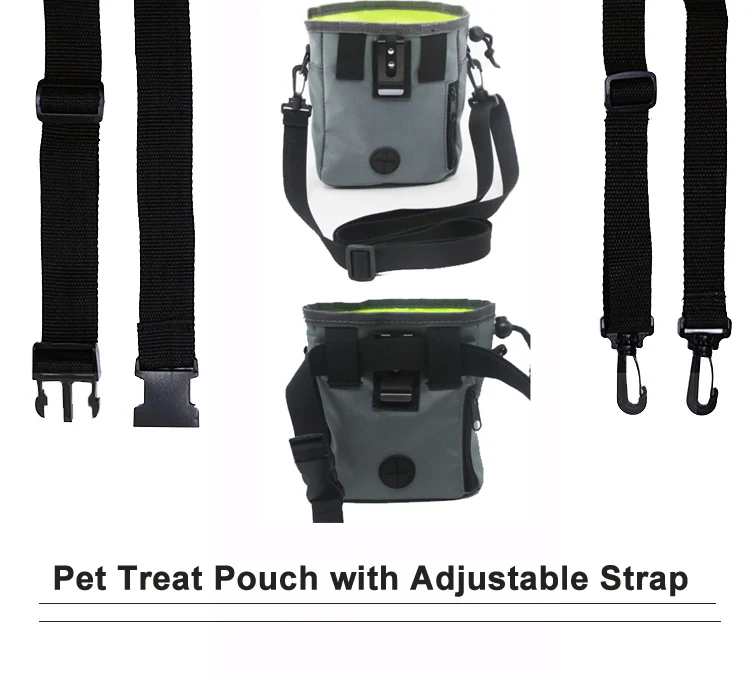 Easily Carries Walking Large Capacity Dog Snack Treat Bag Training Pouch with Adjustable Belt