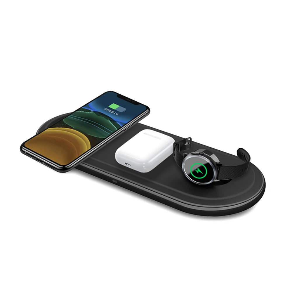 
WELUV ultra thin portable three in one wireless charger for apple 