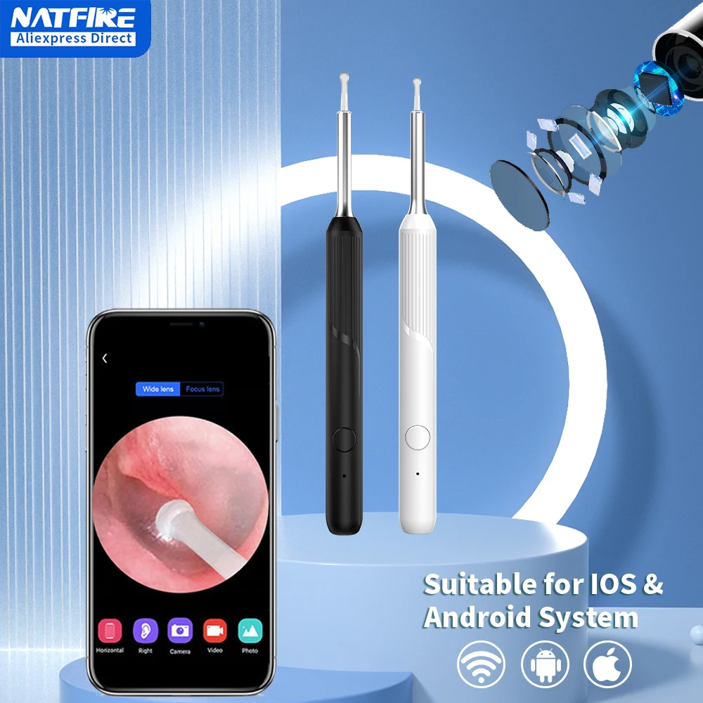 Smart Ear Cleaner Wax Removal Tool Digital 400W Precision Camera IP67 Waterproof Endoscope Otoscope Earpick Clean Sticks