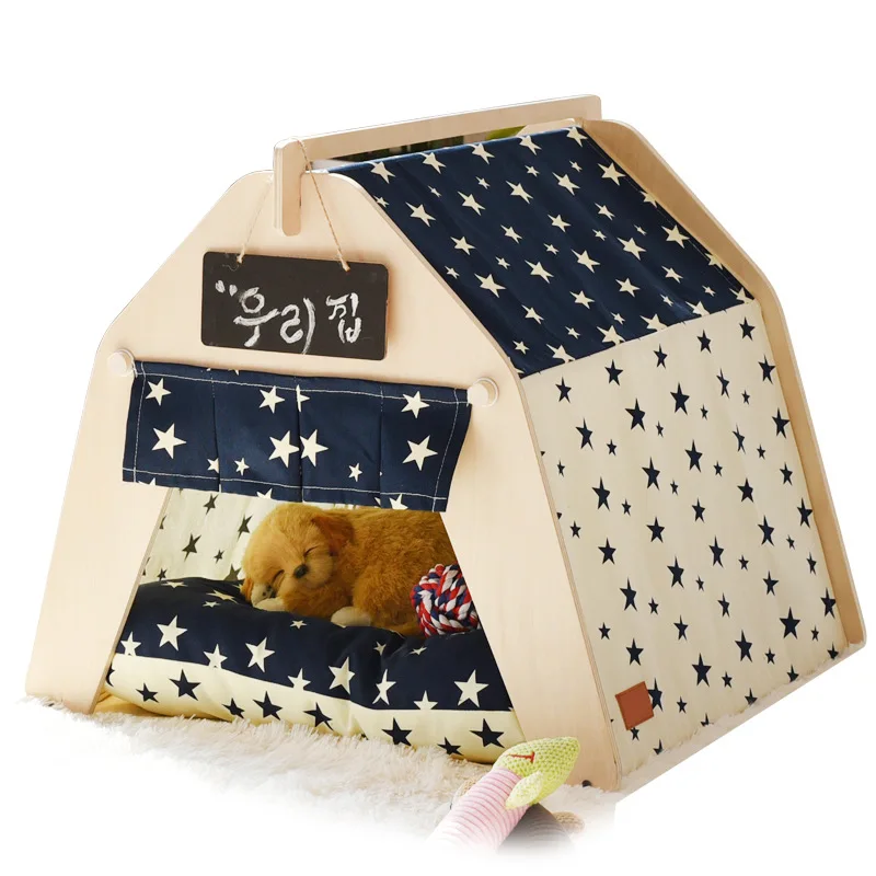 dog  cat house tent small and medium-sized dog pet house  yurts teddy wood house pet bed