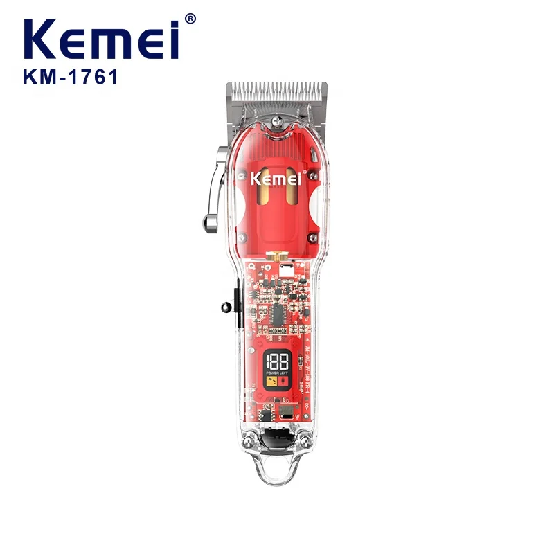 Fast Usb Charging Transparent Body Trimmer Kemei Km-1761 Hair Clippers Set Professional Hair Cut