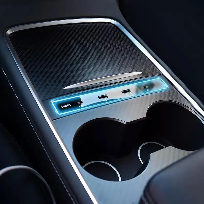 Model Y  2022 with 2 USB Port and 2 Type-C Port with Data Transmission  and Fast Charger Port Compatible USB-C Hub for Tesla