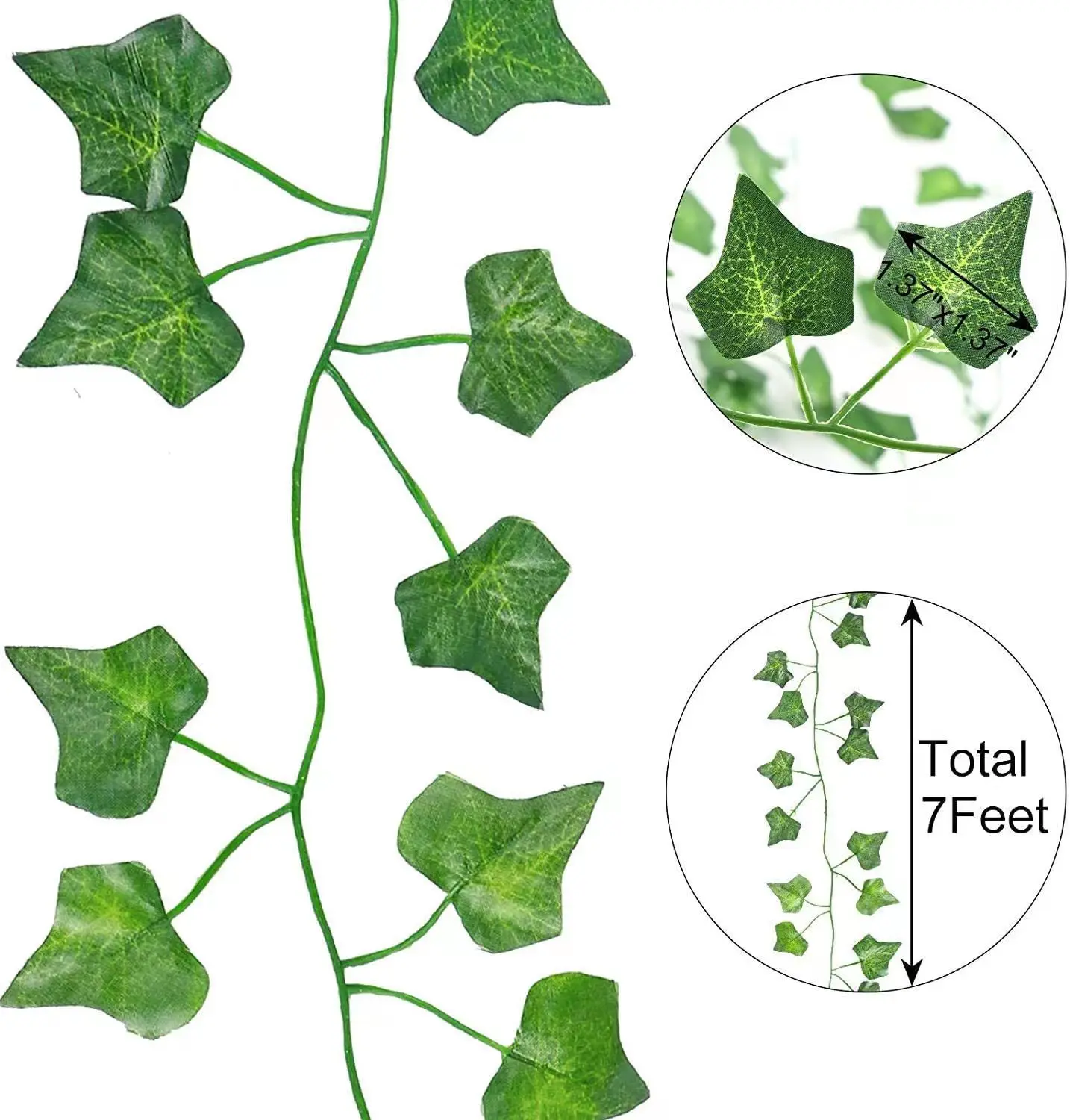 6ft 72 Leaves 210cm Artificial Green Ivy Mann for Garden Landscaping Wedding Decoration Outdoor Artificial Plants