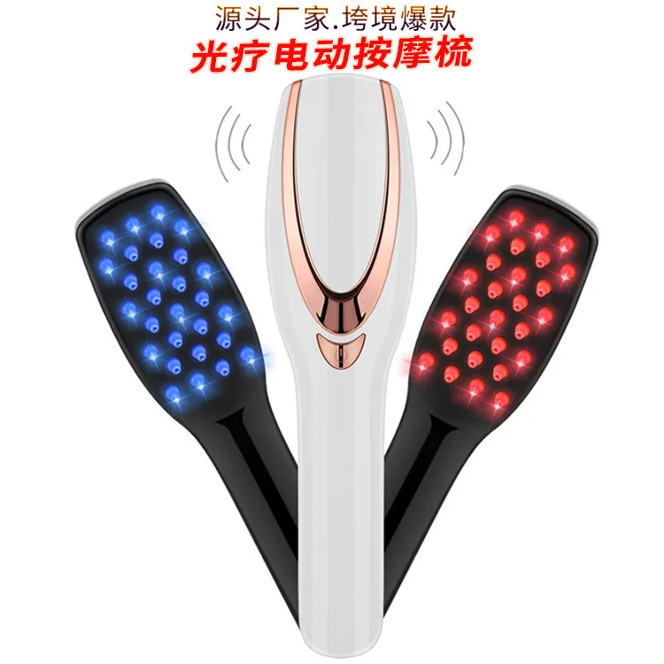General Plastics Electric head massager anti stripping wide tooth straight hair comb plastic vibration phototherapy scalp care