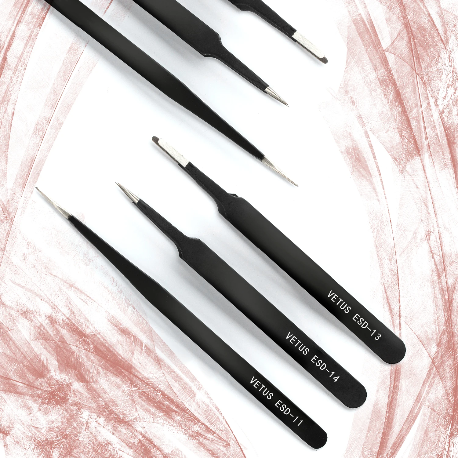 Jaunty Sky High Quality Applicator Professional Black Eyelash Extension Tweezers High Precision Stainless Steel Pointed Tweezers