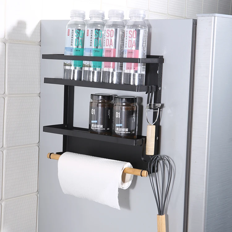 
Magnetic Suction Kitchen Organizer Shelf/Stainless Steel Kitchen Seasoning Shelf/No Hole Installation Wall Shelves For Kitchen 