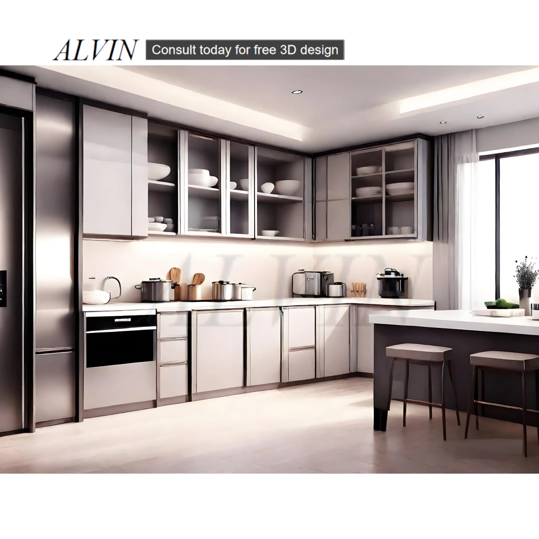 ALVIN Factory Direct Wholesale Home/Project Simple Kitchen Cabinet Affordable Cabinet of Kitchen Furniture kitchen drawers