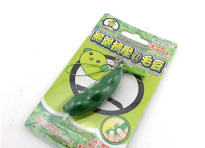 wholesale cheap squeeze a bean extrusion pea soybean stress relieving toys edamame pea pod popper fidget toy