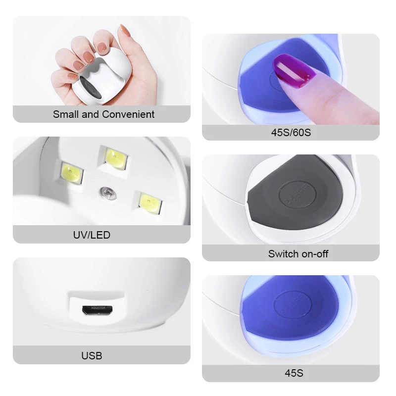 Mobray LED Nail Dryer Lamp For Nails  UV Lamp Beads Drying All Gel Polish USB Charge Professional Manicure Nails Lamp Equipment
