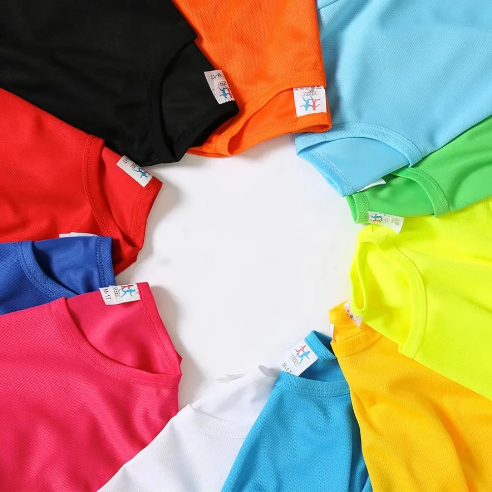 Wholesale High Quality Polyester Tshirts Sublimation T Shirts Plain Custom Printing White Black Blue Blank T-Shirt