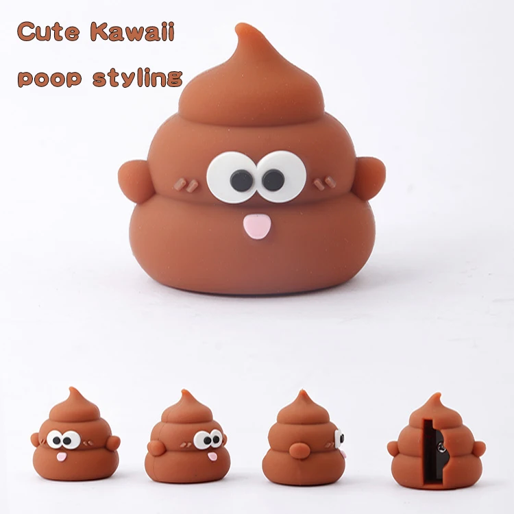 Wholesale Cute Poop Pencil Sharpener Kawaii 1 Hole Pencil Sharpener School Supplies Stationery Student Price For Kids Gift