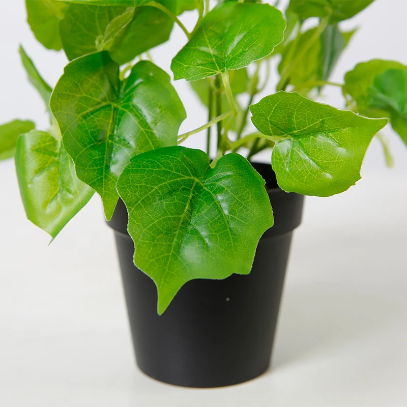 22cm Greenery Plant Grape Leaf Artificial Plant with Pot Tabletop Plant Home Indoor Office Table Decor
