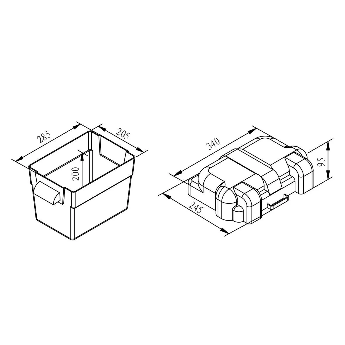 Wholesale CE Plastic Waterproof Solar Marine Battery Box For Caravan RV Motor Home Yacht Marine