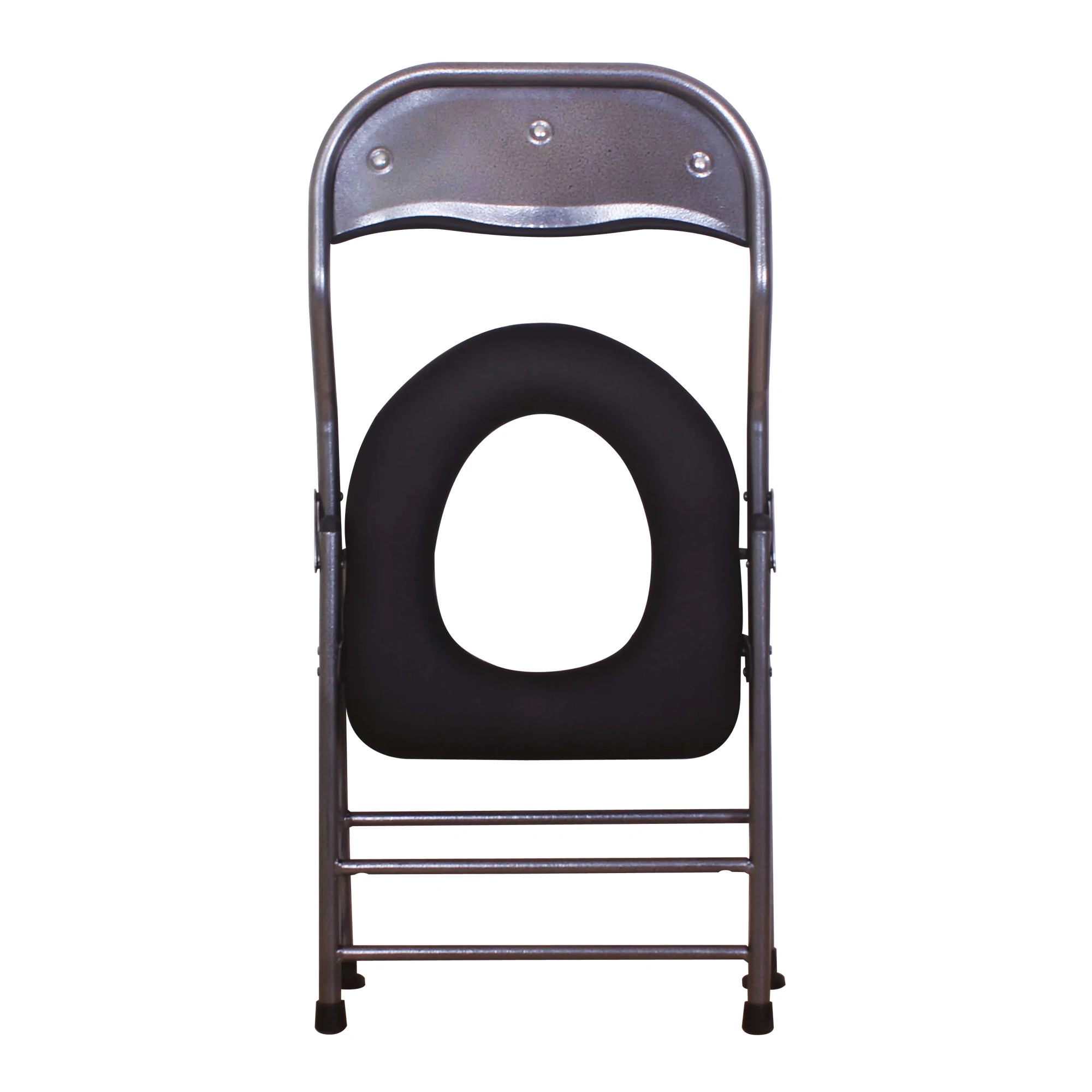 Folding Medical Bedside Commode with Removable Bucket for Handicap Elderly Camping Toilet Chair with Armrests and Backrest