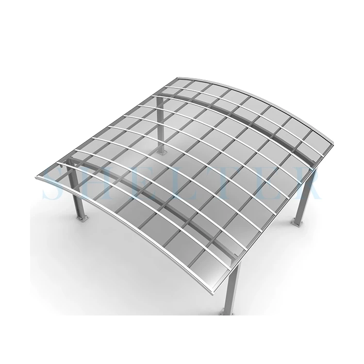 Freestanding Porch Polycarbonate Cover Modern Designs Aluminum Carport with Arched Roof