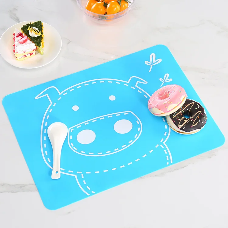 Custom Colorful Design Food Grade Silicone Anti-grease Kid Table Mat/baby Dining Table Mat