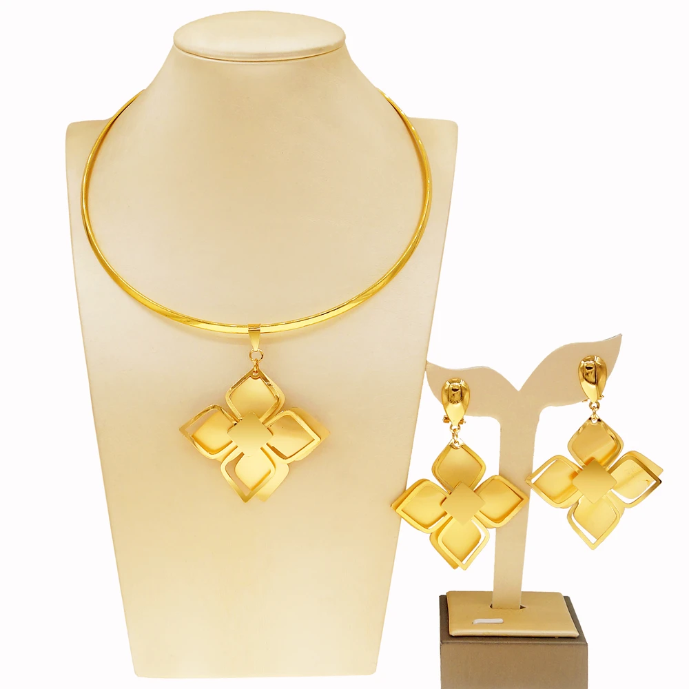 Zhuerrui High Quality Luxury Jewelry Sets Italian Gold Plated Jewelry Set Fashion Lady Dubai Style Jewellery Sets N220004