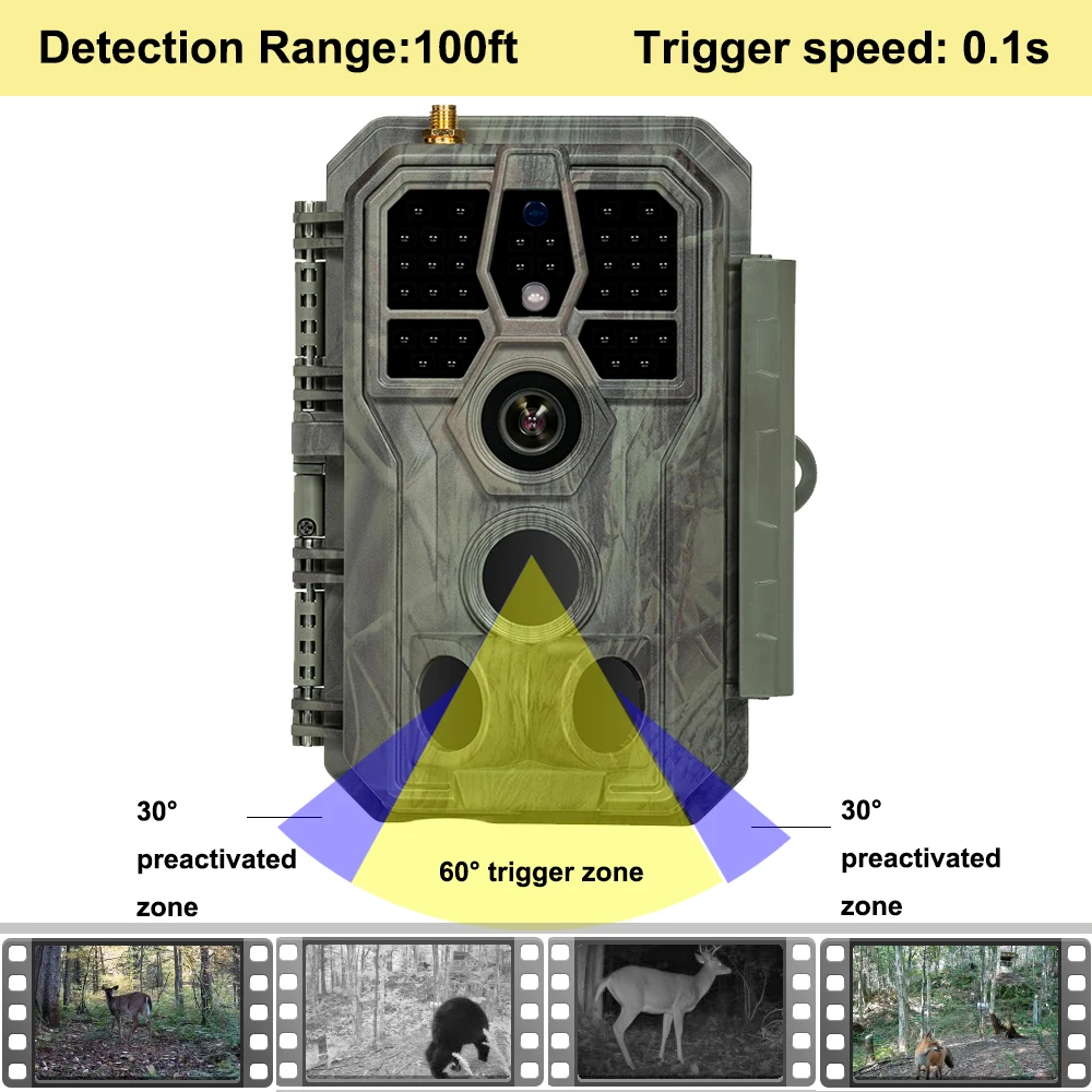 GardePro X50 Cellular LTE Trail Cameras Wireless 4G Hunting Camera 32MP Trap Cam No Glow IR Led Wildlife Trap