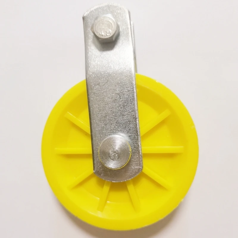 Пластиковый шкив для троса, подъемное желтое колесо с стойкой zhic