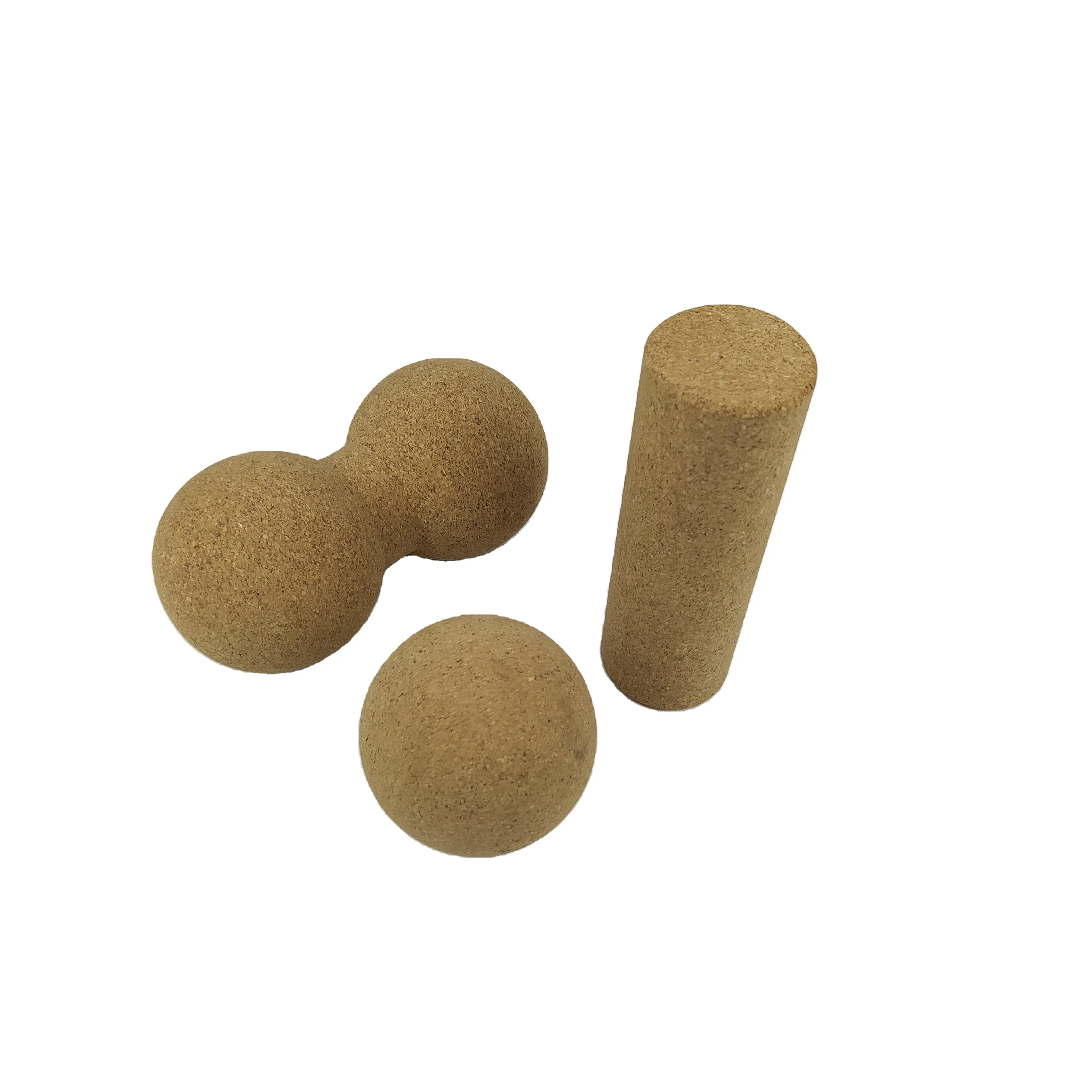 Manufacture New Product Cork Double Yoga Massage Ball roller set