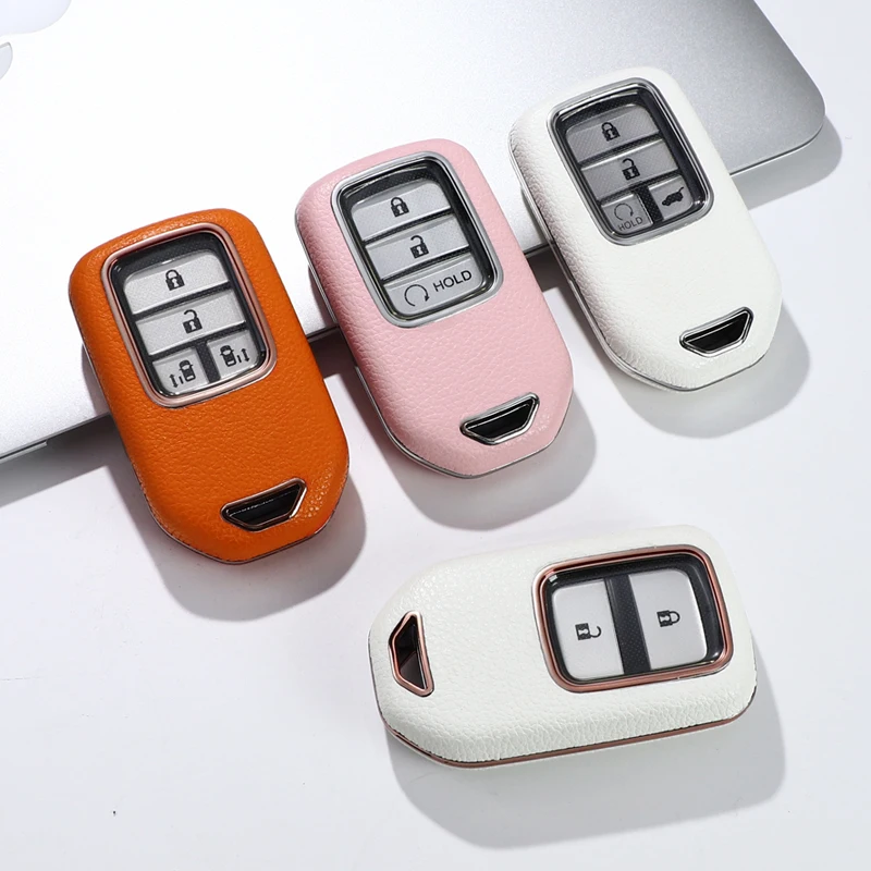 For Honda leather Key Fob Cover 2/3/4/5/6 button key shell fit for HONDA Crider/Accord/SPIRIOR/CRV/CIVIC/Accord Crosstour/FIT