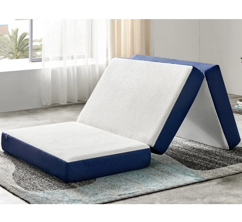 4Inch Full Size Play Mat Guest Bed Tri-fold Memory Foam Folding Mattress with Washable Cover Camping Mattress Available
