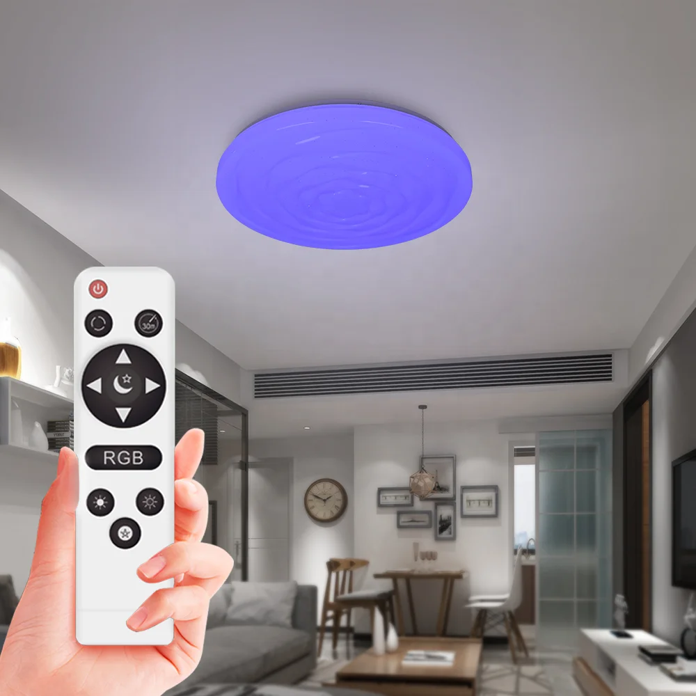 smart led ceiling light 24W CCT 5000K infrared control remote led lamp living room bedroom dining room RGB led light ceiling