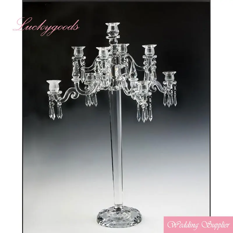 LG20190103-2 single head crystal candlesticks for wedding table centerpiece