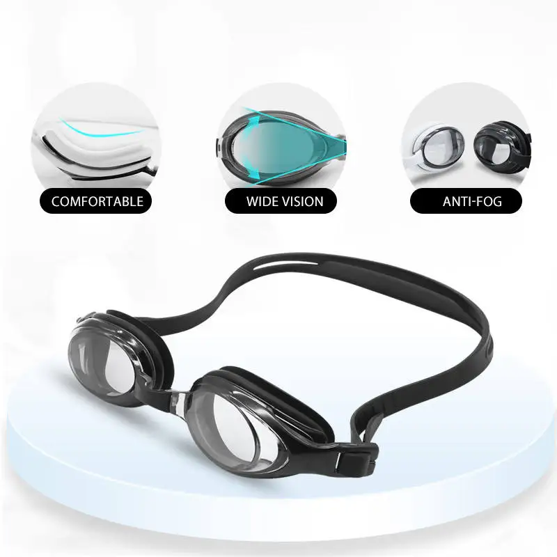 Custom logo design wide vision anti fog anti leak swimming goggles swim pool goggles with protective case