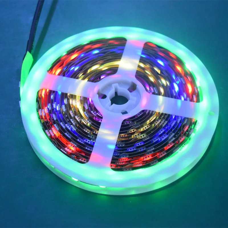 Светодиодные полосы пикселей rgb Программируемый sk6812 12v 60 светодиодов/m smart) Светодиодная лента с usb-питанием alexa w2811 адресуемых цветных (rgb) светодиодных лент