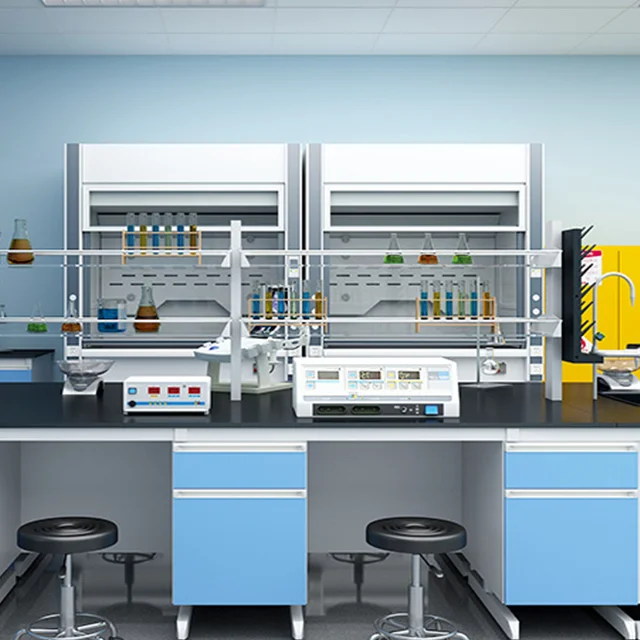 OEM ODM Laboratory Furniture Steel Work Table Lab Bench With Epoxy Resin Worktop With Sink