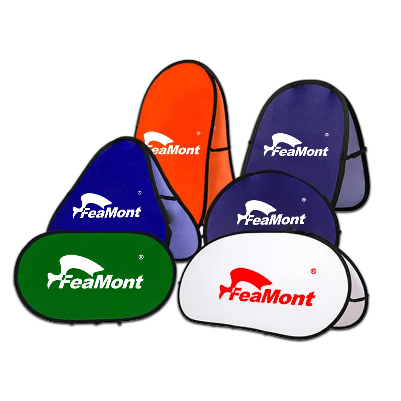 FEAMONT Custom Printed Oval Banner Knitted Polyester Flags for Outdoor Sports Event Advertising for Trade Shows Pop Displays