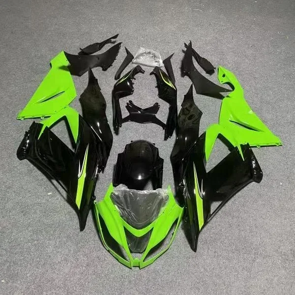 2021 WHSC Band ABS Injection Motorcycle Kit Black and Green Body Kit For KAWASAKI ZX6R 2013-2018 With Clear Colo Free Windshield
