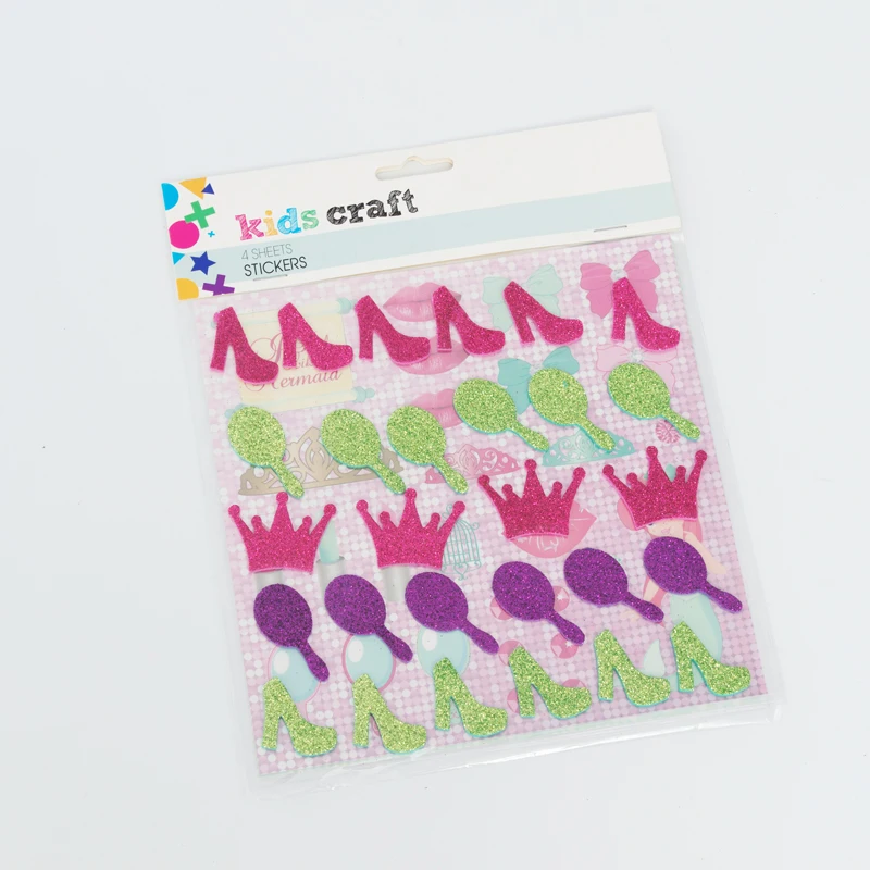 
EVA foam sticker, girl DIY ornaments, glitter sticker gift 