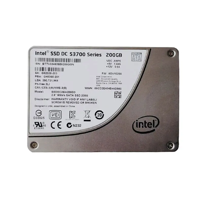 200GB SSD  SATA S3700 SSDSC2BA200G3 DC Series Solid State Drive Genuine for Intel