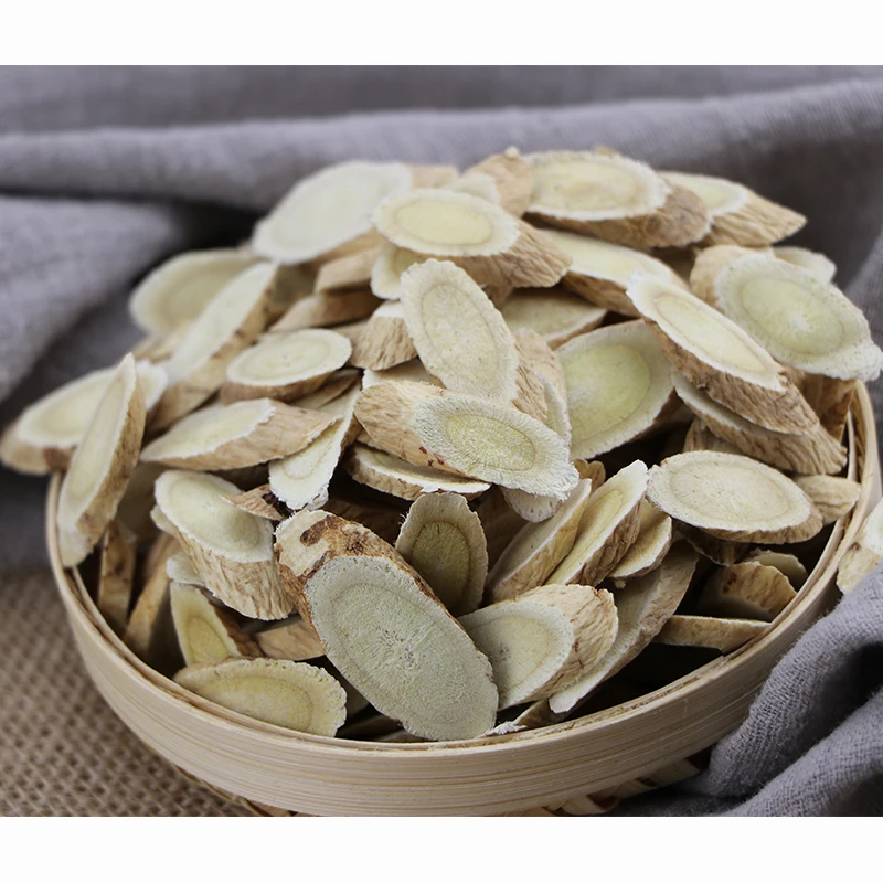 
China Huang Qi Astragalus root slices for herbal medicine 