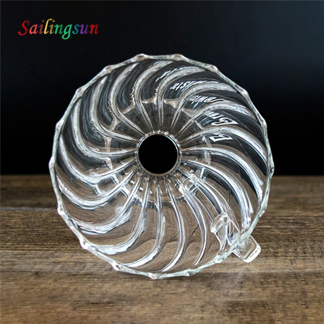 unique design V60 handcraft pyrex pour over glass coffee filter dripper