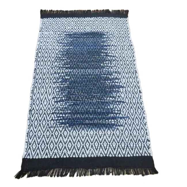 
Multi color recycled leather dhurrie Hand Woven Indian rag Rugs from manufacturer 