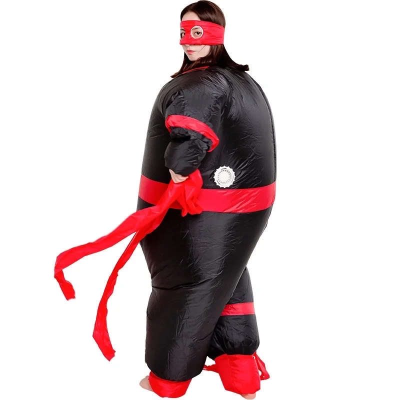 Adults people Polyester ninja inflatable costume blow up suit funny cosplay game suit blow up suit with mini fan