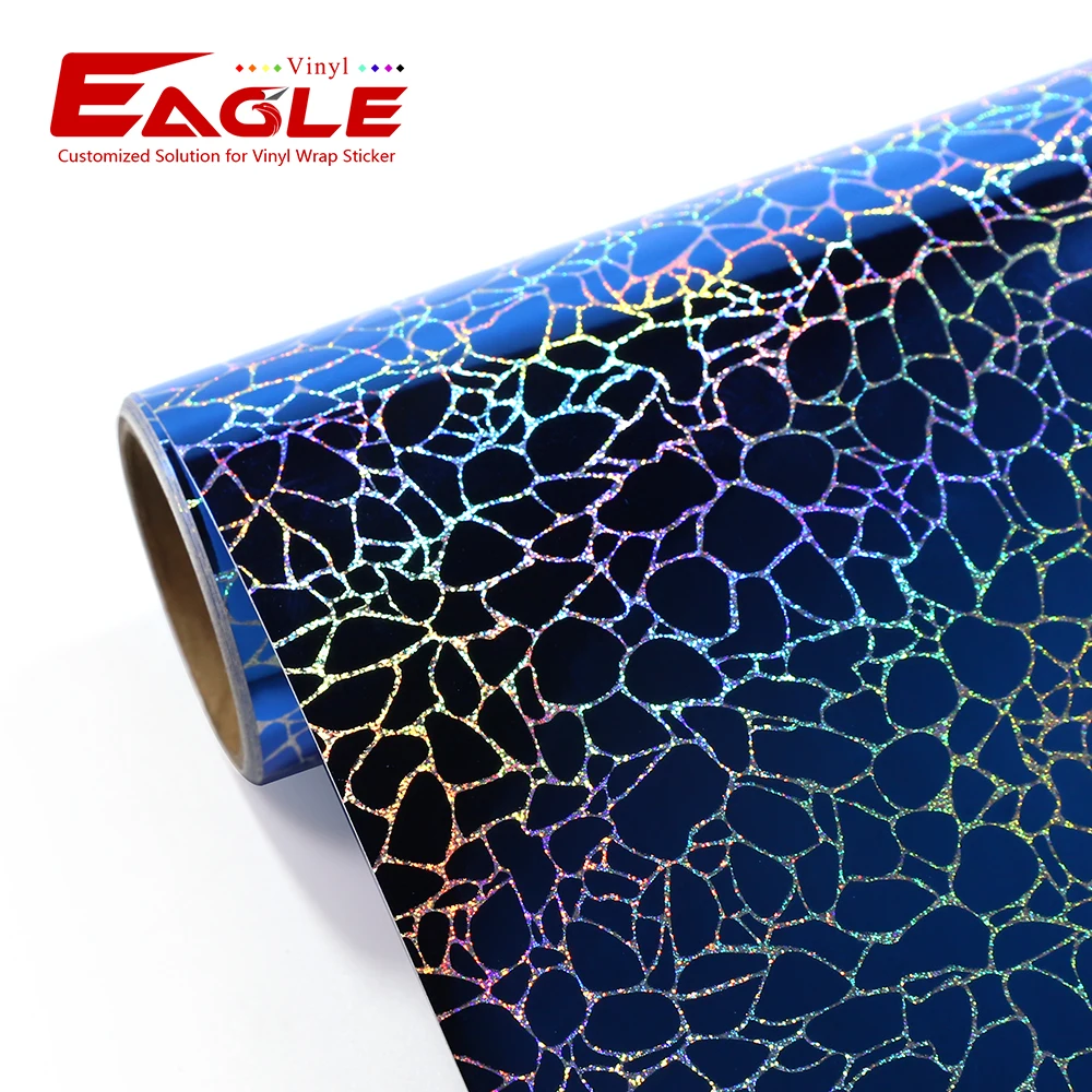 Waterproof Sparkle Holographic Silver Permanent Self Adhesive Vinyl Rolls, PVC Self Craft Vinyl For Cutting Plotter