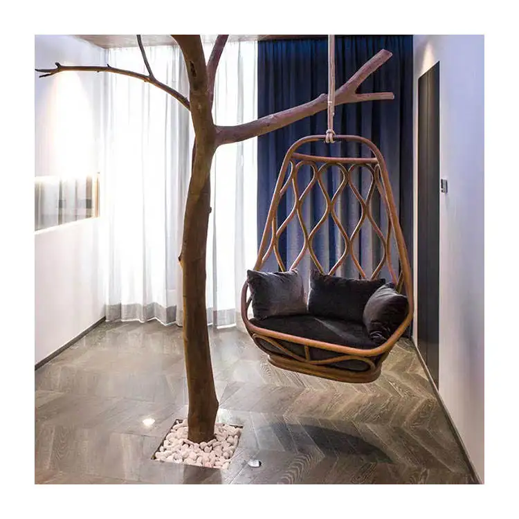 Modern garden swing basket design Iron leisure egg shaped hammock aluminum outdoor hanging basket