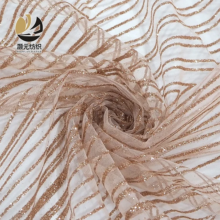 Ready goods champagne veil wedding dress new beautiful sequins shinny glitter tulle