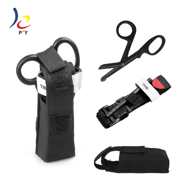 First Aid Ce Disposable Survival Hemostatic Elastic Combat Tactical Garrot Medical Tourniquet With Knife