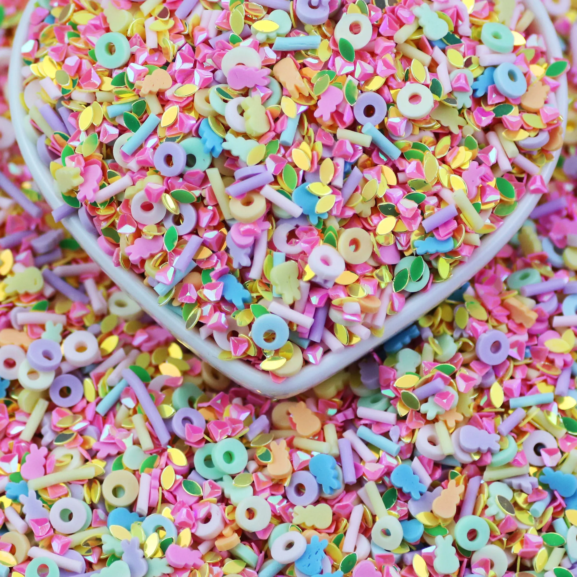 500 г белые яйца кролика цыплят тюльпаны пасхальные посыпки полимерной глины разбрызгивают Ломтики Для слайма