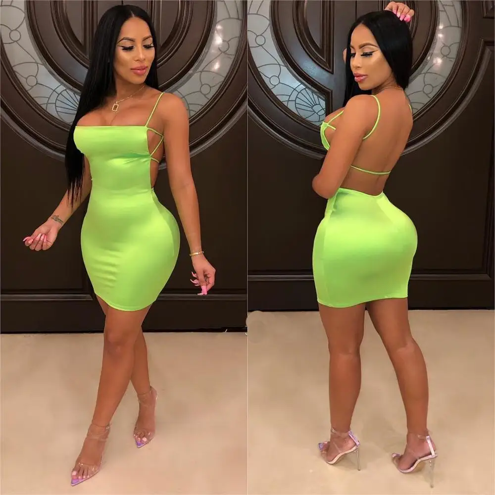 
Women Sexy Bodycon Casual Bandeau Dress Neon Bandage Club Party Dresses Latest Design 