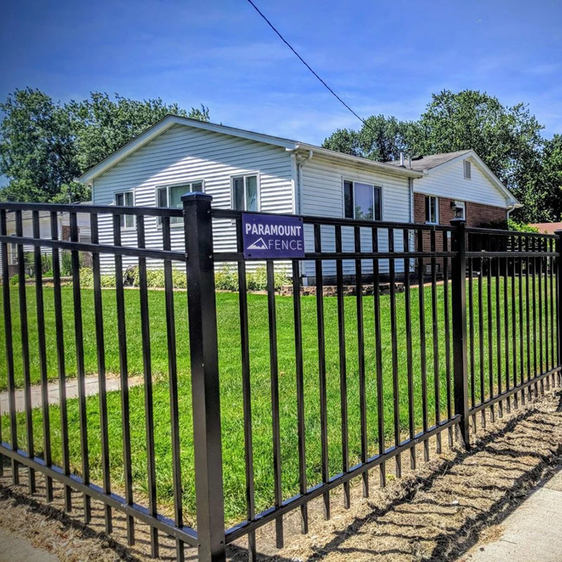 Decorative Black Powder Coated Wrought Iron Garden Metal Fence Steel Picket Fence